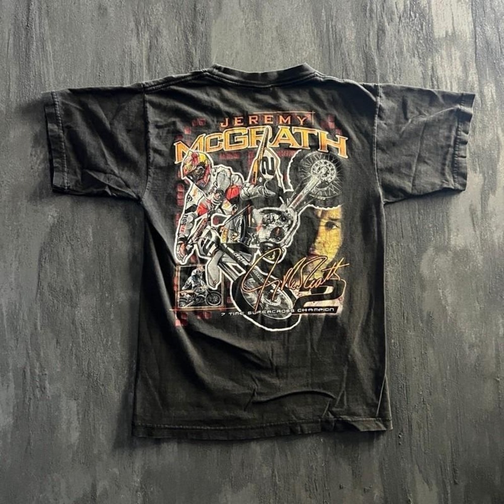 Vintage Jeremy Mcgrath Shirt Mens Small Black 1990s Dirt Bike Moto X